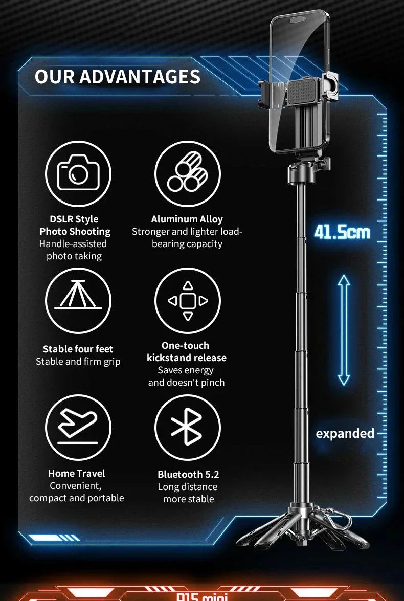 Mini Bluetooth Portable Telescopic Multifunctional Tripod